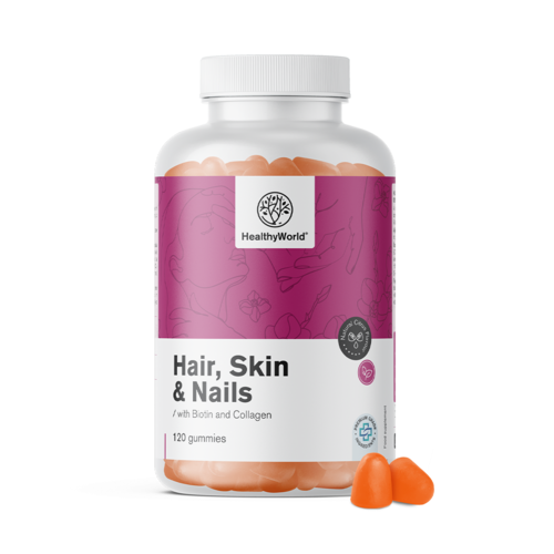 Hair, Skin & Nails – żelki na włosy, skórę i paznokcie, 120 żelek