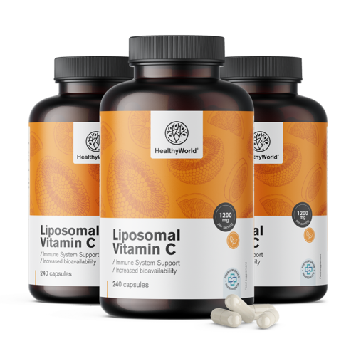 3x Liposomalna witamina C 1200 mg, razem 720 kapsułek