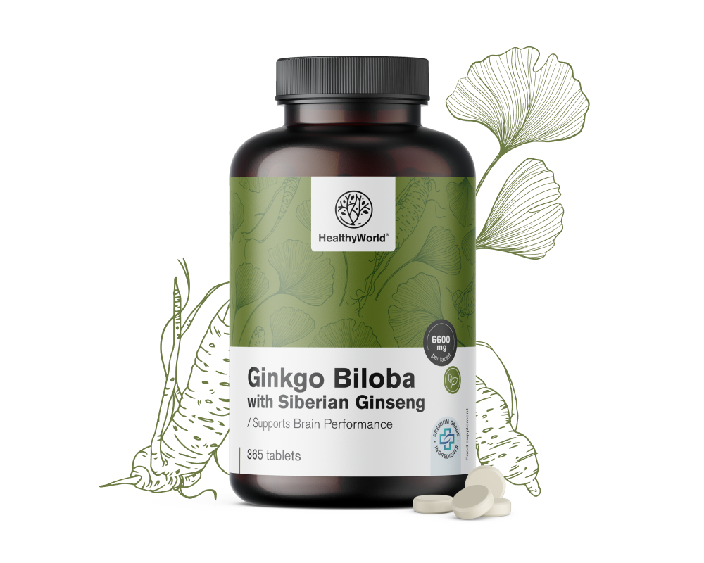 Ginkgo biloba z żeń-szeniem syberyjskim 6600 mg