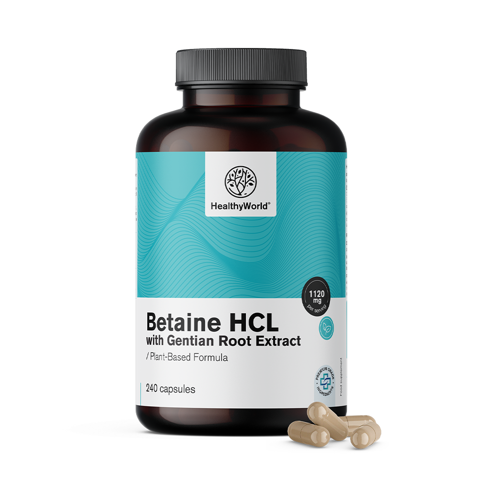 Kwas betainowy HCL 1120 mg z goryczką