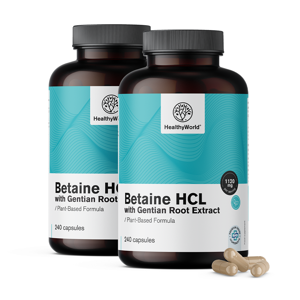Kwas betainowy HCL 1120 mg z goryczką