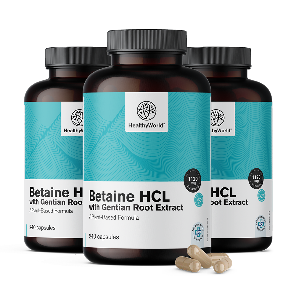 Kwas betainowy HCL 1120 mg z goryczką