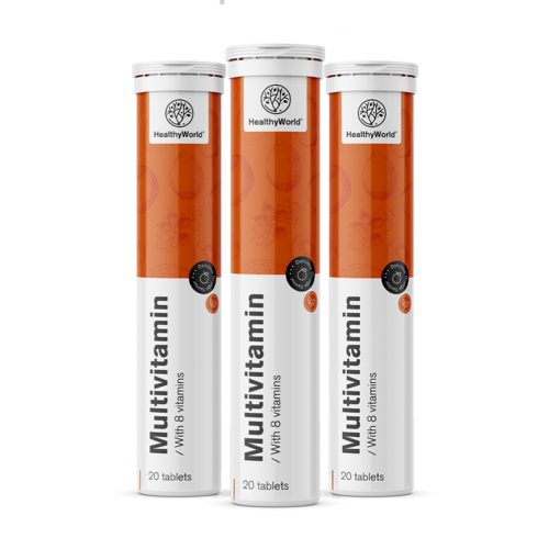 3x Multiwitaminy - tabletki musujące, razem 60 tabletek musujących