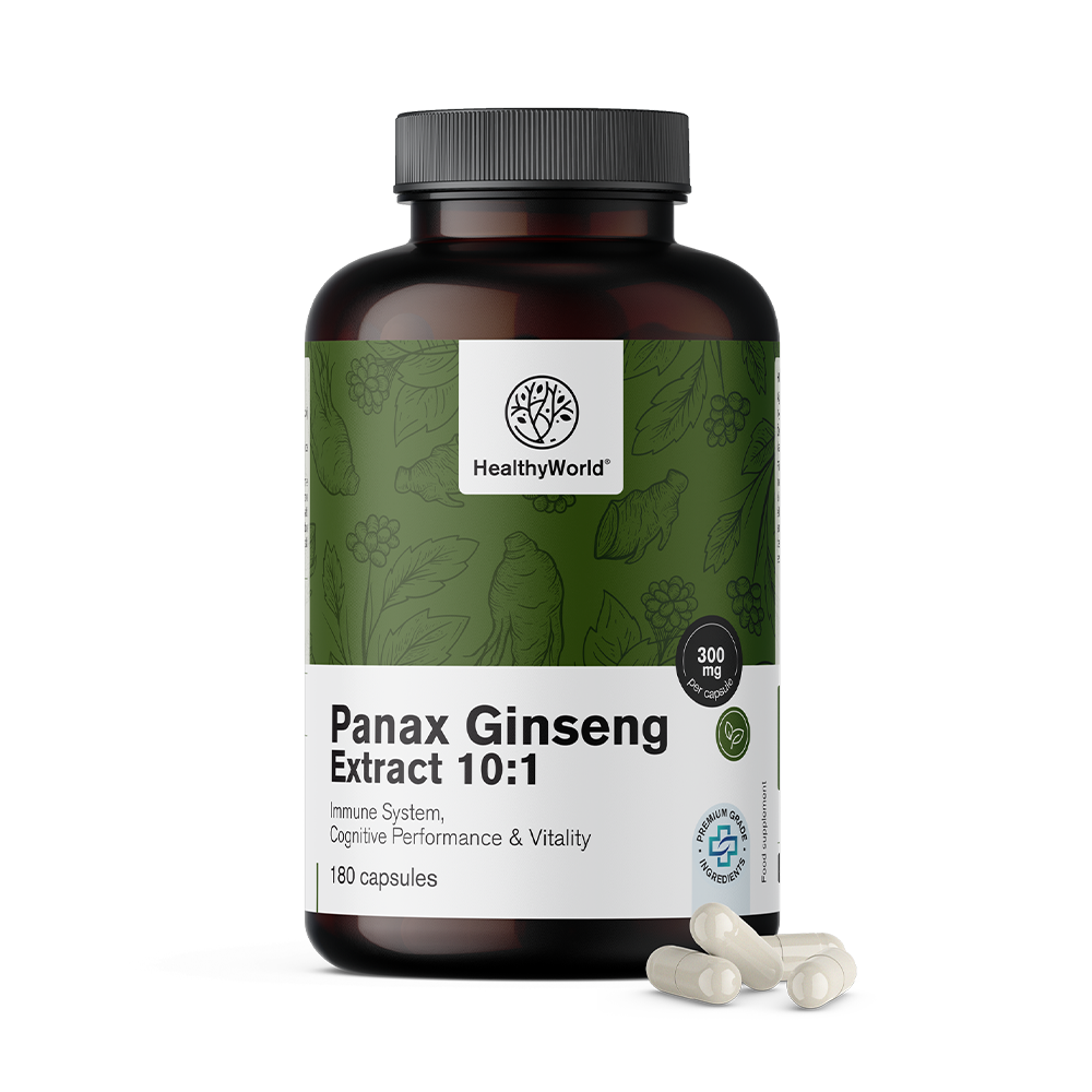 Panax Ginseng 300 mg - wyciąg z żeń-szenia 10:1 w kapsułkach.