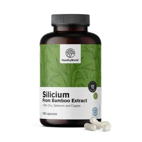 Krzem 250 mg - z ekstraktu z bambusa, 240 kapsułek