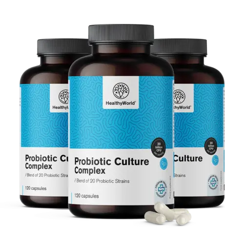 3x Probiotic Culture - kompleks kultur mikrobakteryjnych, razem 360 kapsułek