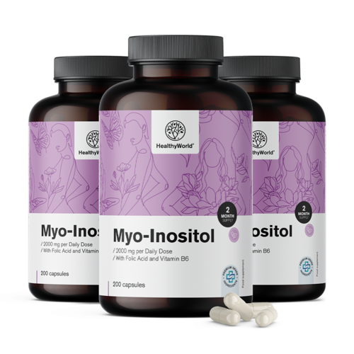 3x Mio-inozytol 2000 mg, razem 600 kapsułek