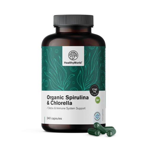 Spirulina i chlorella 1740 mg, 240 kapsułek