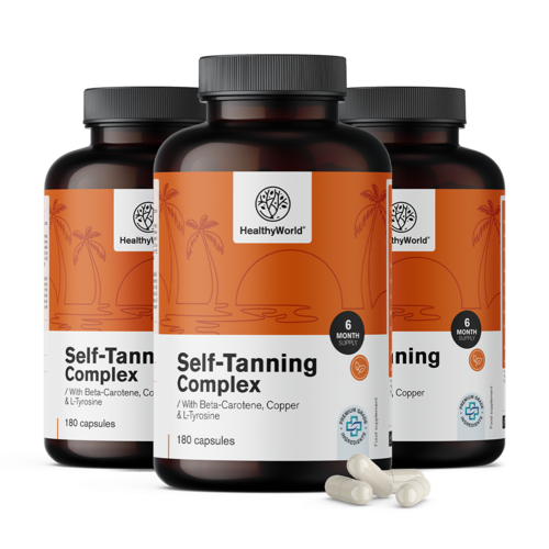 3x Self-Tanning Complex – wsparcie naturalnej opalenizny, razem 540 kapsułek