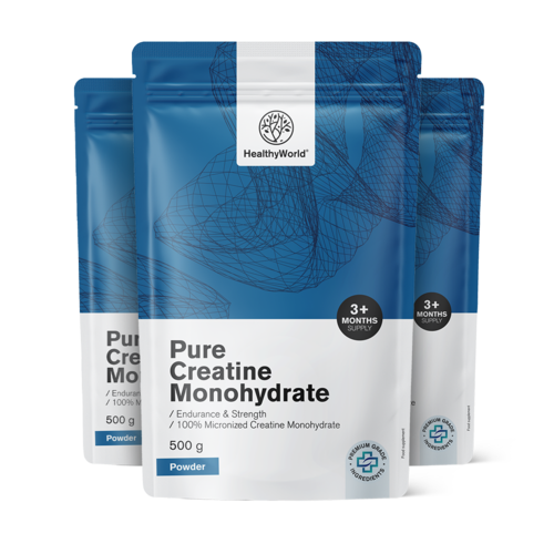 3x Pure monohydrat kreatyny w proszku, razem 1500 g