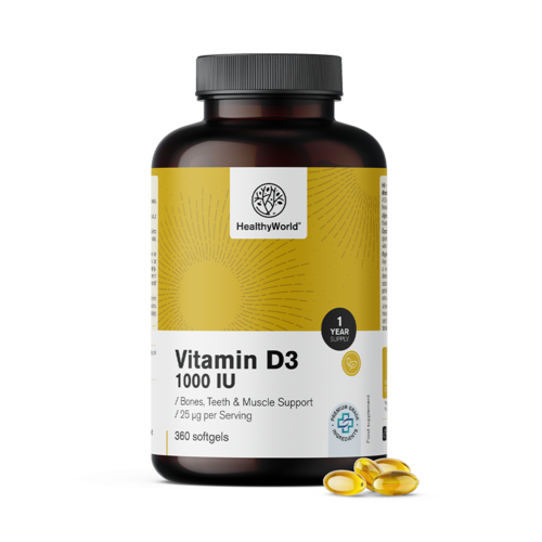 Witamina D3 1000 j.m., 360 miękkich kapsułek